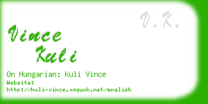 vince kuli business card